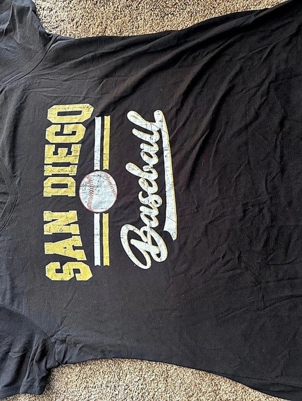 Port & Company Fan Favorite V-Neck T-Shirt San Diego Baseball Black XL